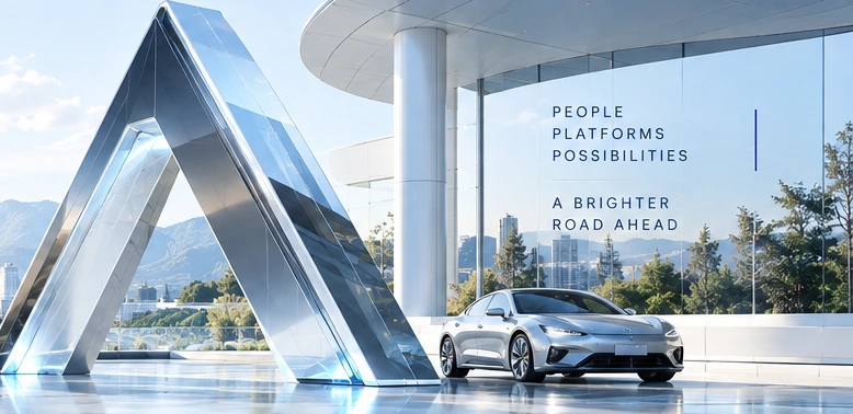 Silver A sculpture, car and glass pavilion. Selected concept artwork.
